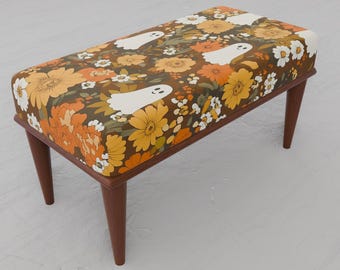 Colorful decorative bench, New style bench, Ottoman organizer bench, Easy to care bench, Extra seat bench, Bench with cushion, 335