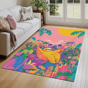 Colorful area rug, Cute decoration rug, Bright color rug, Printed area rug, Living room rug, Large area rug, Cozy rug, Durable rug, 211