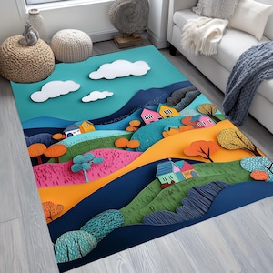 Cute design rug, Modern print rug, Bedroom rug, Non-slip backing rug, Easy to care rug, Everyday runner rug, Saloon rug, Low pile rug, 29