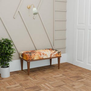 Decorative bench, Contemporary bench, Bench with comfortable cushion, Entryway bench, Dining room bench, Wooden organizer bench, 254