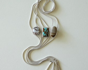 Bolo Tie Necklace with Stones