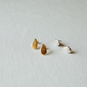 Droplet Studs in Gold or Sterling Silver image 1