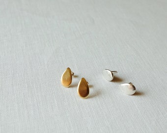 Droplet Studs in Gold or Sterling Silver