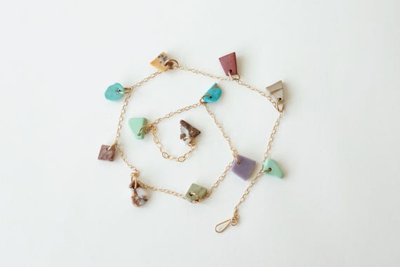 Full Spectrum Necklace Colorful Rainbow Stone Charm