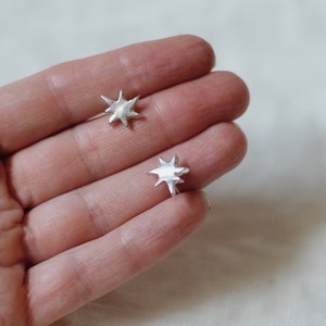 Sunburst stud earrings sterling silver gold afbeelding 1