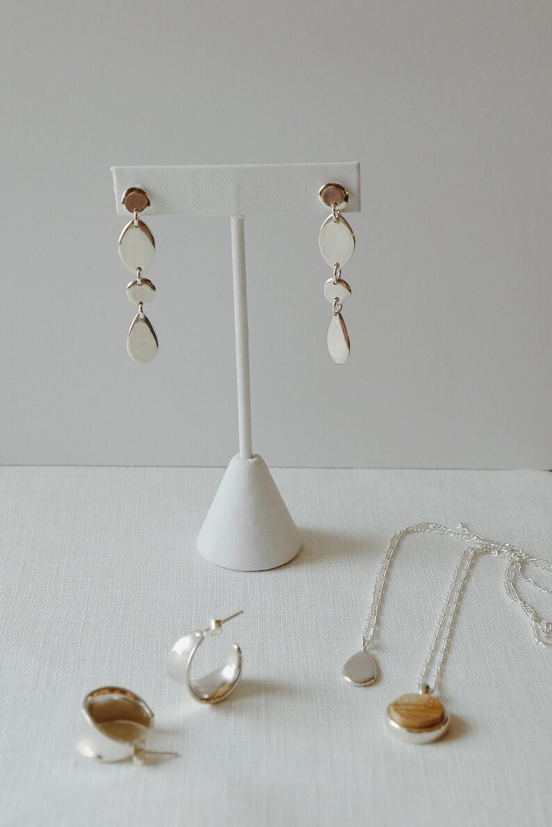 Droplet Necklace Gold or Silver Tear drop Necklace 画像 3