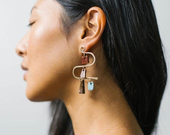 Mobile Earrings in Spectrum stones