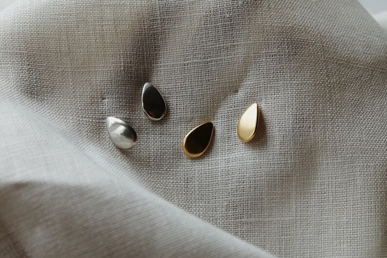 Droplet Studs in Gold or Sterling Silver image 4