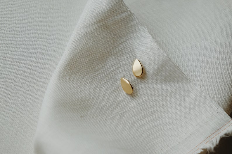 Droplet Studs in Gold or Sterling Silver image 2