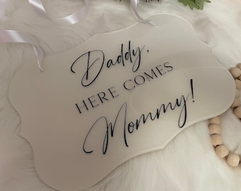 Here comes the bride sign, Ring bearer sign, Flower girl sign, Wedding sign, Aisle sign, modern wedding decor, acrylic wedding sign