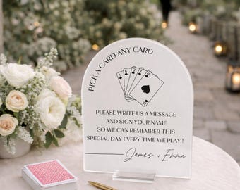Playing card wedding guest book sign, guestbook alternative