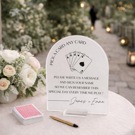 Playing card wedding guest book sign, guestbook alternative