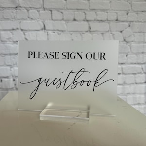 Enseigne acrylique pour livre d'or | veuillez signer notre livre d'or | signe table livre d'or | livre d'or signe mariage | signe livre d'or | panneau du tableau des invités