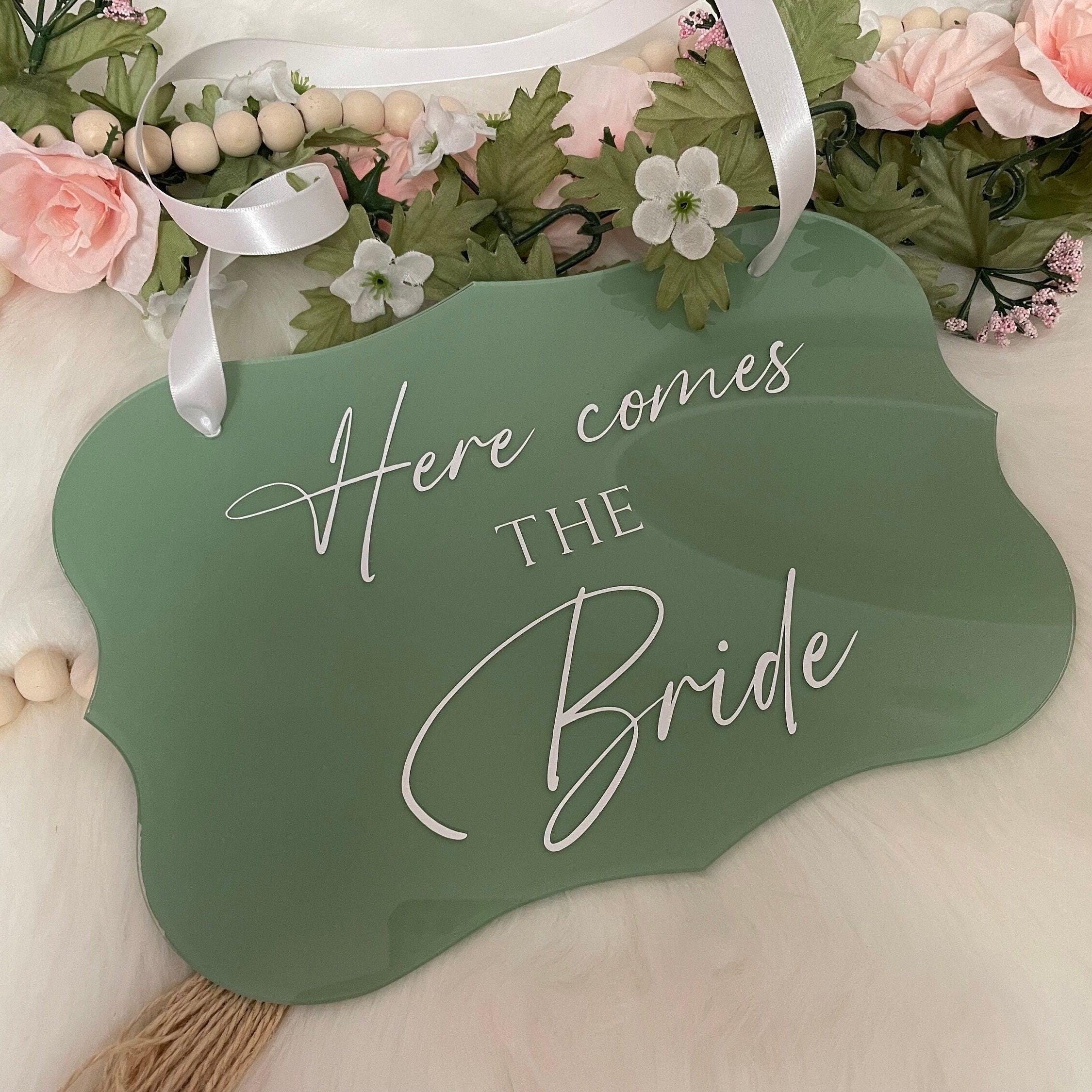 Here comes the bride sign, Ring bearer sign, Flower girl sign, Wedding sign, Aisle sign, modern wedding decor, acrylic wedding sign
