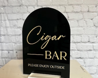 Arch cigar bar sign | wedding cigar bar | cigar bar | cigar bar sign for wedding | whiskey and cigar bar | wedding favor sign | cigar table