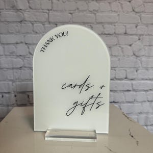 Enseigne pour cartes et cadeaux, enseigne de mariage en acrylique en forme d'arche