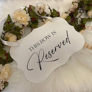 This row is reserved sign | this seat is reserved sign for wedding | reserved row sign | reserved sign | reserved seat signs for wedding