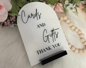 Arch Cards and Gifts sign | Cards and Gifts sign | gifts and cards sign | acrylic cards and gifts sign | cards sign wedding | wedding decor