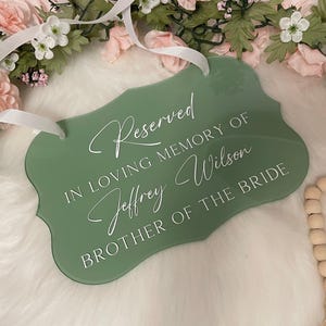 In loving memory sign for weddings, reserved wedding sign, memorial wedding sign, wedding reserved sign, wedding chair sign, reserved seat