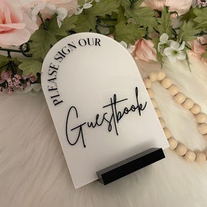 Enseigne de livre d'or de mariage, enseigne de mariage acrylique en arc