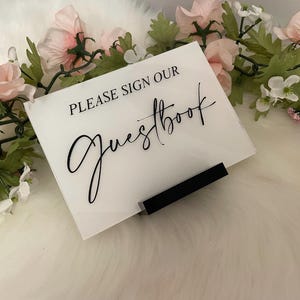 Enseigne acrylique pour livre d'or | veuillez signer notre livre d'or | signe table livre d'or | livre d'or signe mariage | signe livre d'or | panneau du tableau des invités