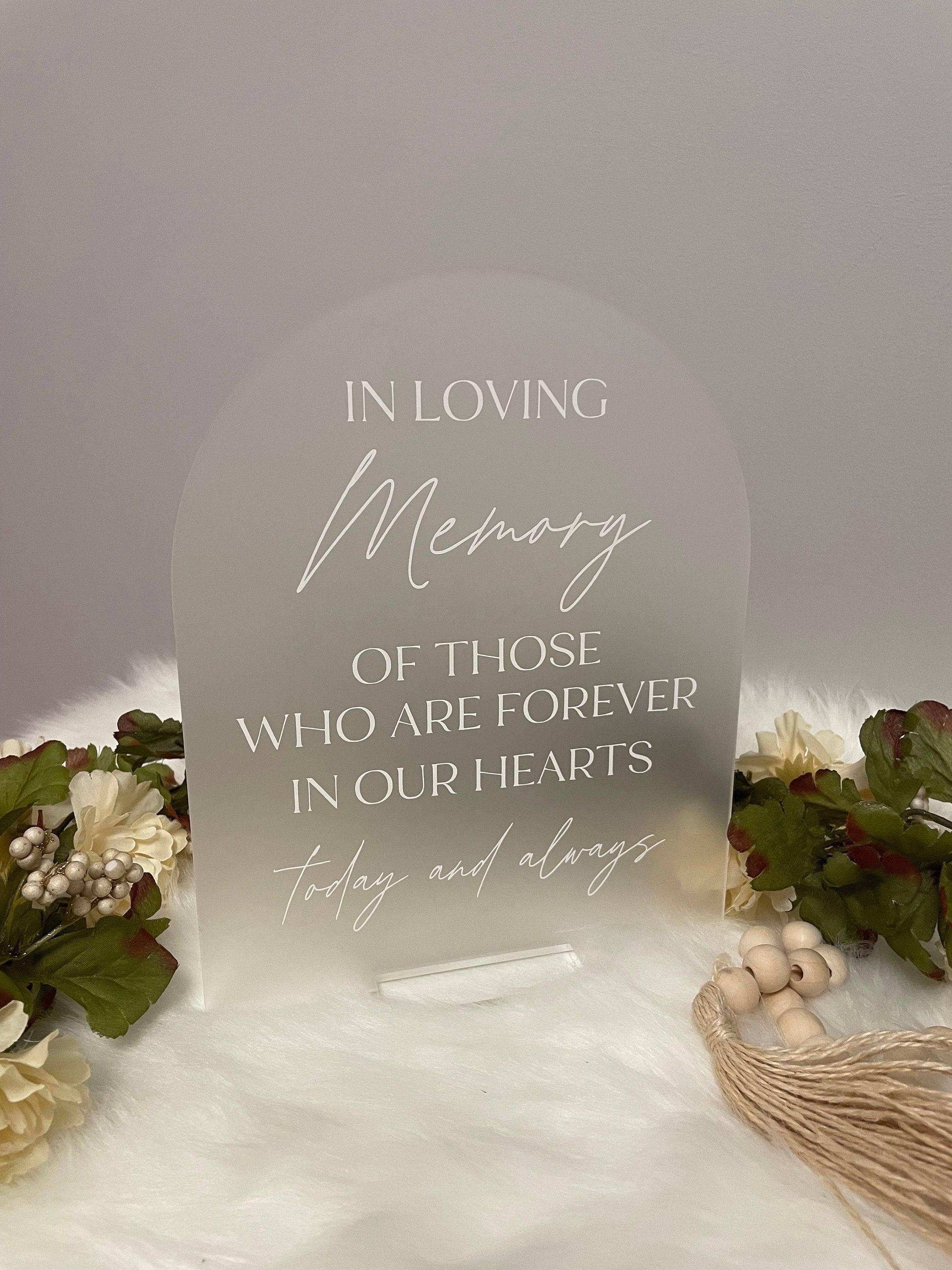 In Loving Memory Sign for Weddings, in Memory Sign, Memorial Wedding ...