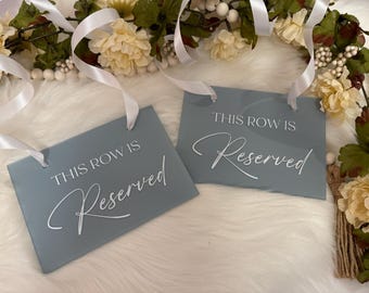 This row is reserved sign | this seat is reserved sign for wedding | reserved row sign | reserved sign | reserved seat signs for wedding