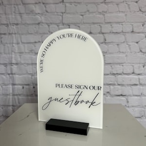 Enseigne de livre d'or de mariage, enseigne de mariage acrylique en arc