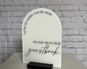 Wedding guest book sign, arch acrylic wedding sign