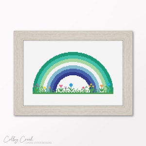 Gay Pride Rainbow, Printable Cross Stitch Pattern, Unique Pride Month Gift Idea, Cute Queer Xstitch Embroidery