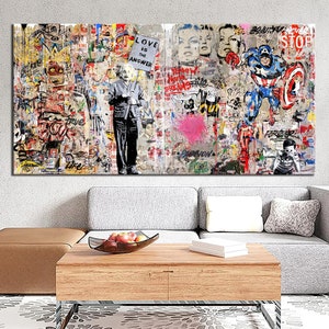 Banksy Einstein Graffiti Canvas Art - Banksy Wall Decor - Banksy Graffiti Wall Art - Banksy Home Decor - Banksy Canvas Print - Gift Art