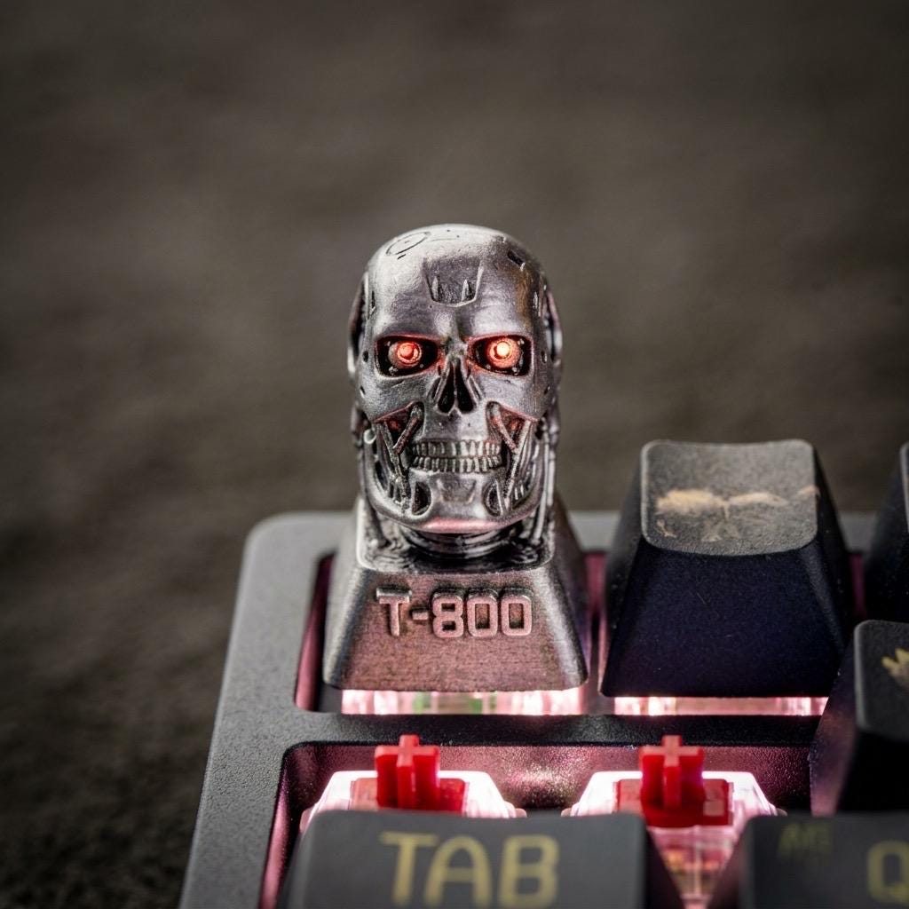 Terminator T800 Skull Keycap: Handmade Backlit Resin, 3D Printed - Etsy