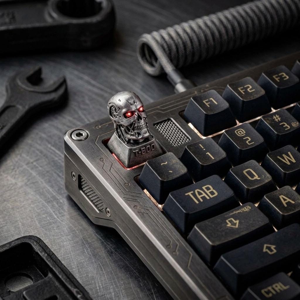 Terminator T800 Skull Keycap: Handmade Backlit Resin, 3D Printed - Etsy