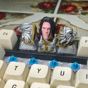 Handcrafted World of Warcraft Varian WrynnKeycap Set  ‘For the Alliance!’– 3D-Printed Resin for Mechanical Keyboards,King of stormwind，best