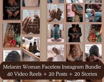 PLR/MRR 80 Melanin Woman Faceless Instagram Bundle