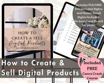 PLR/MRR How to Create and Sell Digital Products plus FREE Canva Crash Course eBook
