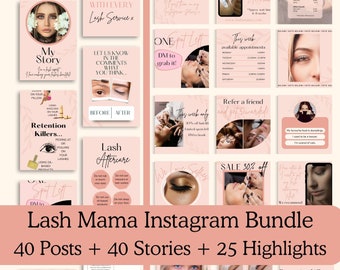 PLR/MRR 105 Lash Technician Instagram Posts, Stories + Highlights