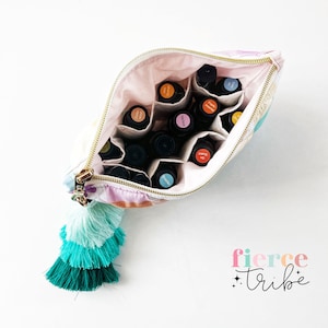 Bolsa grande para óleos essenciais | Rainbow Love | Armazenamento de óleos | Bolsa para óleos essenciais | Viagem com óleos essenciais | Feito à mão australiano
