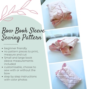 Quilted Bow Book Sleeve Sewing Pattern | Two Sizes | Beginner Friendly