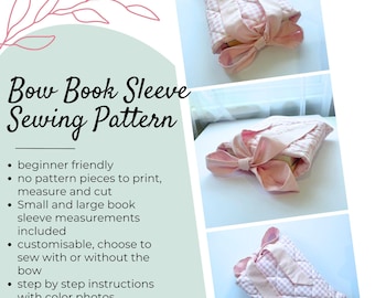Quilted Bow Book Sleeve Sewing Pattern | Two Sizes | Beginner Friendly