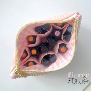 Bolsa grande para óleos essenciais | Blush Velvet | Armazenamento de óleos | Bolsa para óleos essenciais | Viagem com óleos essenciais | Feito à mão australiano