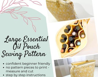 Large Essential Oil Pouch Sewing Pattern | Digital Download | Beginner Friendly