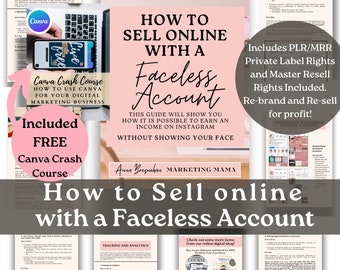 PLR/MRR Faceless Instagram Account Marketing plus FREE Canva Crash Course eBook