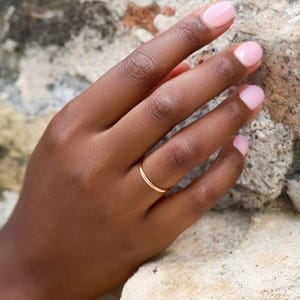 Gold Ring / 10k, 14k, 18k Gold Round Wedding Band / 1.2 MM Yellow Gold Ring/ Dainty Stacking Ring / Simple Delicate Ring / Thin wedding band
