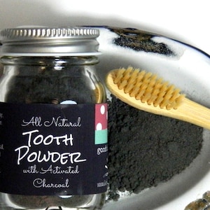 Activated Charcoal Tooth Powder / Natural Toothpaste Powder / Remineralizing & Whitening Toothpaste Fluoride-Free Oral Care