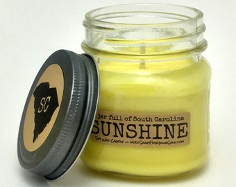 South Carolina Sunshine in a Jar / Orange Pineapple Scented Soy Candle / Hand poured in SC