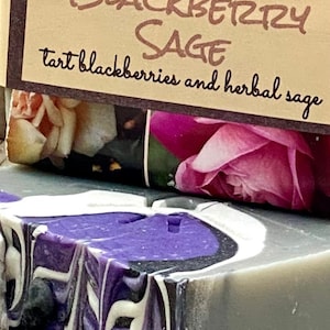 BLACKBERRY SAGE / Cold Process Artisan Soap Bar / Spring Purple Ombre image 1