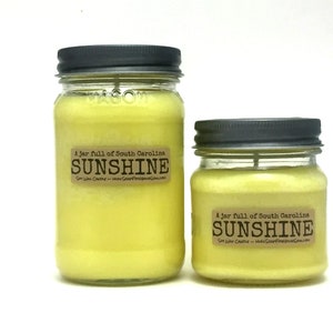 South Carolina Sunshine in a Jar / Orange Pineapple Scented Soy Candle / Hand poured in SC image 3