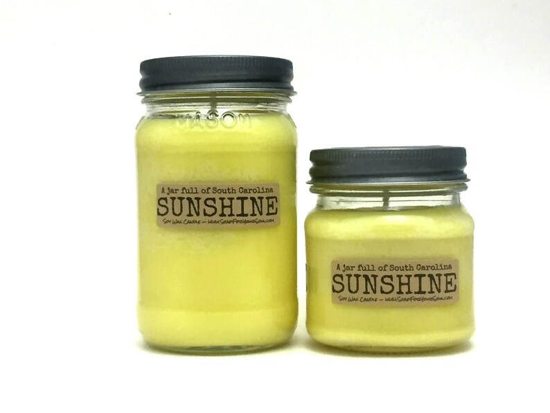 South Carolina Sunshine in a Jar / Orange Pineapple Scented Soy Candle / Hand poured in SC image 3