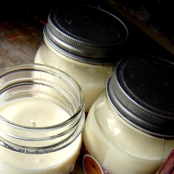 Sandalwood Lavender Soy Candle / Hand Poured Candle in Mason Jar / MEDITATION candles